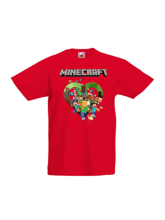 Детска тениска Tralala Minecraft 5 Червена