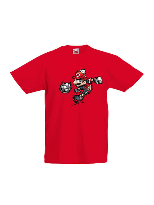 Детска тениска Tralala Super Mario Футбол Червена