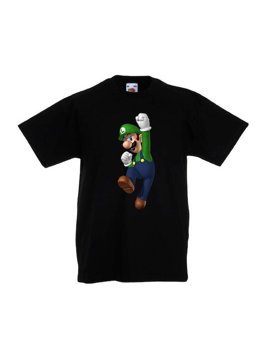 Kinder T-Shirt Tralala Super Mario Luigi Schwarz