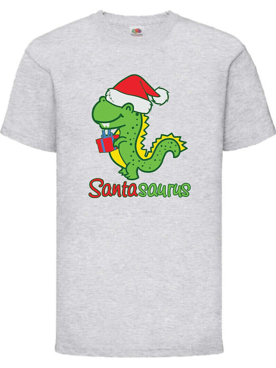 Kid T-shirt Tralala Santasaurus Grey