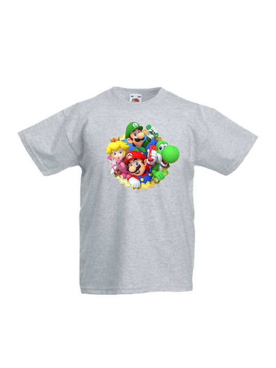 Детска тениска Tralala Super Mario 14 Сива