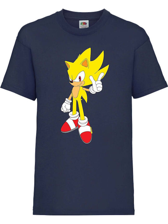 Tricou pentru copii Sega Sonic Tails Knuckles Tralala Sonic Super Sonic Galben Bleumarin