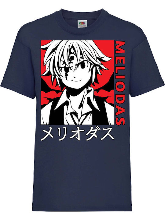 Kid T-shirt Tralala Seven Deadly Sins Meliodas 04 Japan Animation Navy