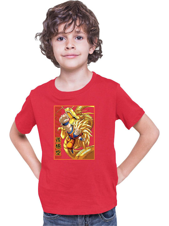 Kid T-shirt Dragon Ball Z Tralala Goku Ssj 01 Red