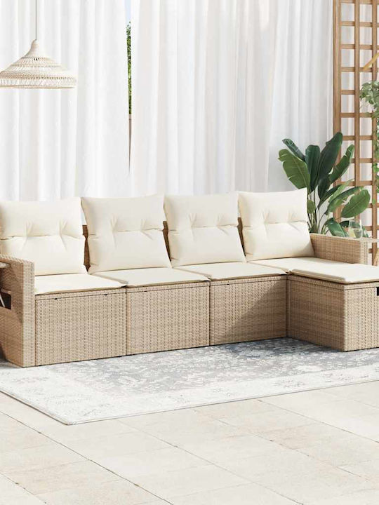 Γωνιακός Καναπές Εξωτερικού Χώρου Rattan με Μπα...