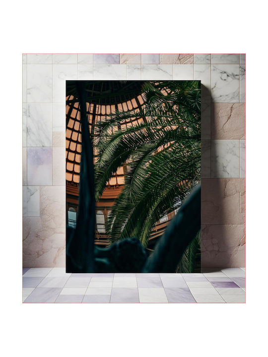 Πίνακας Palm Leaves Under Glass Roof Φύλλα Φοίνικα Κάτω Τη Γυάλινη Στέγη 80x120