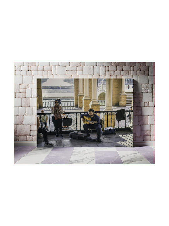 Painting A Musician In Arched Pavilion 120x80