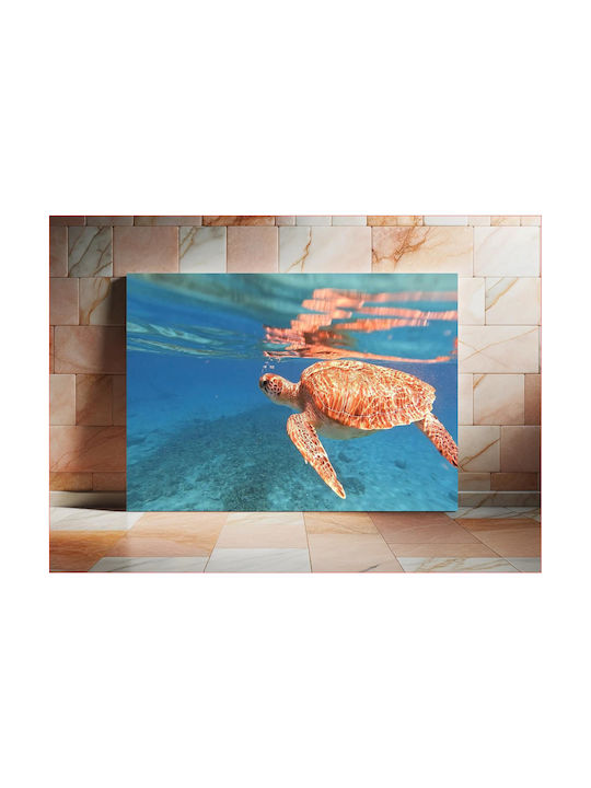 Tablou cu Țestoasă de Mare Înotând Sub Apă 120x80