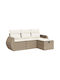 Corner Outdoor Sofa Rattan with Chest and Cushions 55x55x69cm