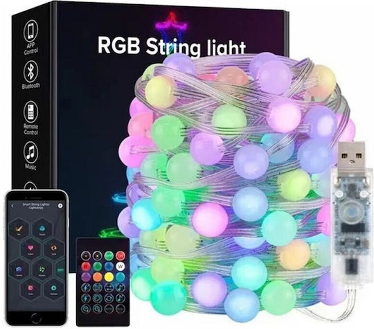 66 Λαμπάκια LED 10μ. RGB USB σε Σειρά