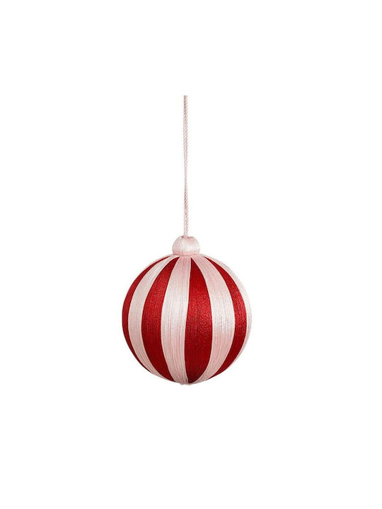 Red Plastic Ball White Stripes Ø10cm