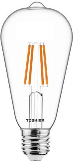 Toshiba LED Bulb 4.5W for Socket E27 and Shape ST64 Warm White Dimmable
