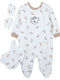 Babylonfashion Baby Bodysuit Set Long-Sleeved with Accessories Ecru 3pcs