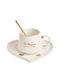 Ceramic Mug Heart-shaped Plate Spoon Pufo Be Mine Coffee Tea 180 Ml White