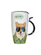 Stylish Ceramic High Mug Lid Pufo Coffee Tea 450 Ml