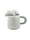 Ceramic Mug Lid Spoon Pufo Sleepy Bear Coffee Tea 320 Ml Gray