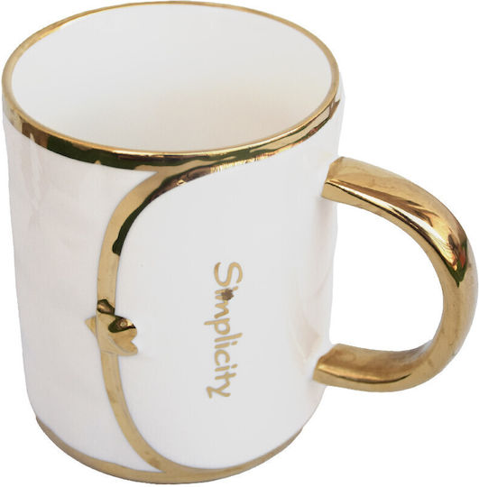 Pufo Fashion Time Ceramic Mug Coffee Tea 350 Ml White
