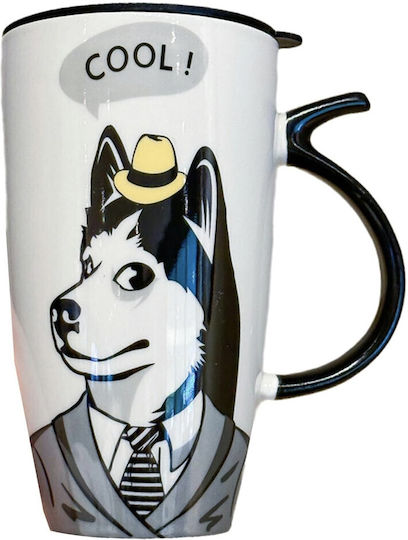 Tall Keramiktasse Mit Deckel Pufo Business Kaffee Tee 450 ml