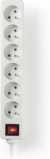 Nedis Power Extension Socket Angled 6x Socket Switch White 1.5m