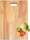 Universal Bamboo Wood Kitchen Chopping Board with Handle Pufo Brown 30 x 20 cm