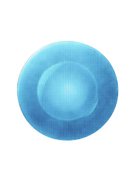 Elegant Glass Plate Pufo Luxury Desserts Appetizers 31 Cm Blue