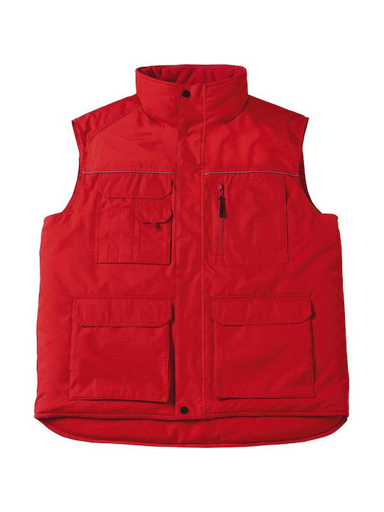 B&C Pro Arbeitsweste mit Fleece-Futter Rot