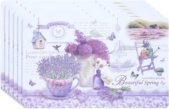 Cup Plate Support Set Serving Meals Pufo Beautiful Lavender Design 6 Stücke