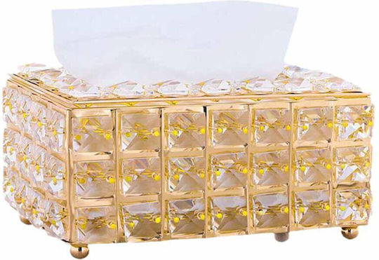 Plastic Napkin Holder Gold 20x12cm