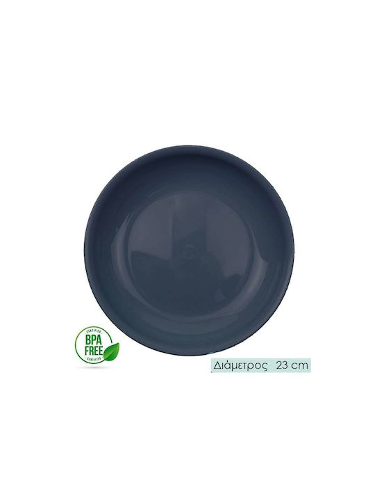 Plate Soup Plastic Gray with Diameter 20cm