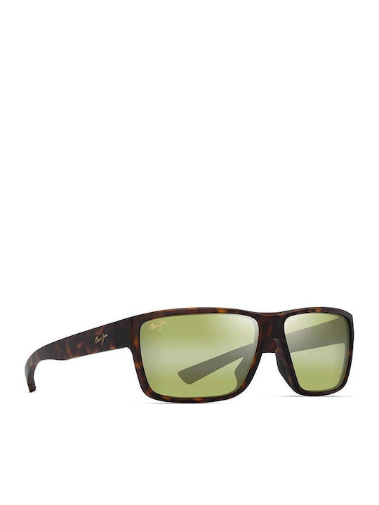 Maui Jim Men's Sunglasses with Brown Tartaruga Plastic Frame and Green Lens HT661-10B