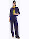 Women's High-waisted Fabric Trousers Purple