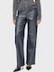 Ψηλόμεσο Γυναικείο Jean Παντελόνι σε Wide Γραμμή Medium Aged Denim