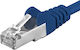PremiumCord S/FTP Cat.6a Gigabit Network Cable Ethernet 0.25m Blue