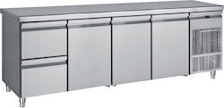 Bambas Frost Английски превод: Stainless Steel Refrigerator Counter with 3 Doors, 2 Drawers and Cooling Machine L239xW70xH85см Bambas Frost Английски превод: Stainless Steel Refrigerator Counter with 3 Doors, 2 Drawers and Cooling Machine L239xW70xH85см