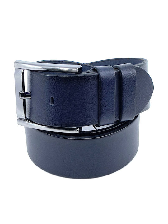 Legend Accessories Wide Men's Belt Leather Blue