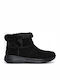 Stellar Suede Women's Ankle Boots with Fur Black