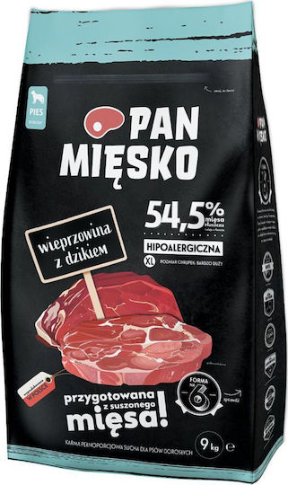 Pan Miesko 20kg Dry Food Gluten-Free for Adult Large Breed Dogs with Pork and Wild Boar