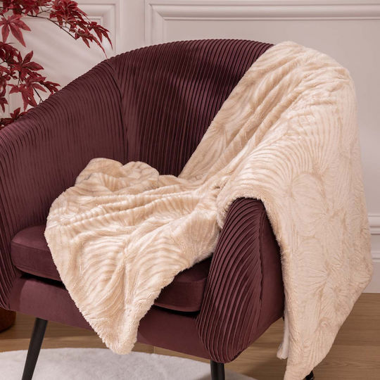 A-s Automne Κουβέρτα Fleece Καναπέ 120x160εκ. Ivoire