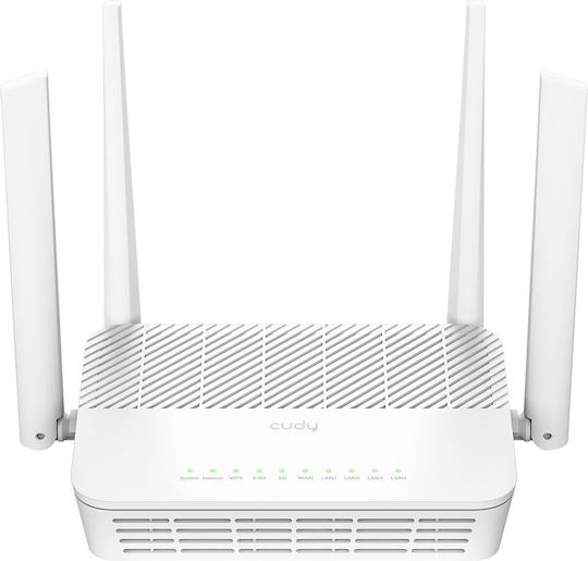 Cudy WR3000 White v1 Drahtlos Router Wi‑Fi 5 mit 4 Anschlüssen Gigabit Ethernet