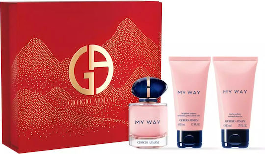 Giorgio Armani My Way Women's Fragrance Set with Eau de Parfum and Shower Gel 3 Pieces