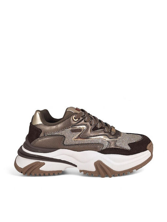 Damen Sneakers Beige Gold