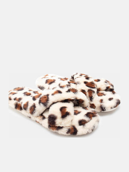 Luigi Winter Damen Hausschuhe mit Fell Beige