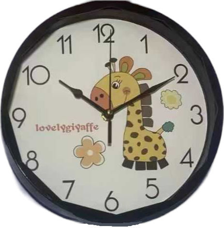 Kids Plastic Wall Clock Black 26cm Kids Plastic Wall Clock Black 26cm
