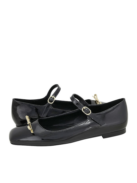 Rontel Damen Ballerinas aus Lackleder in Schwarz Farbe