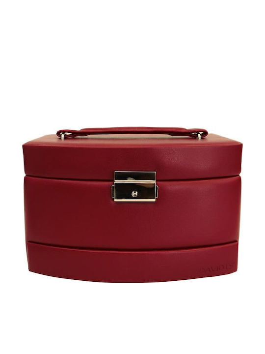 Davidts Κουτί Κοσμημάτων Μεταλλικό Κόκκινο 22x12.5x16cm