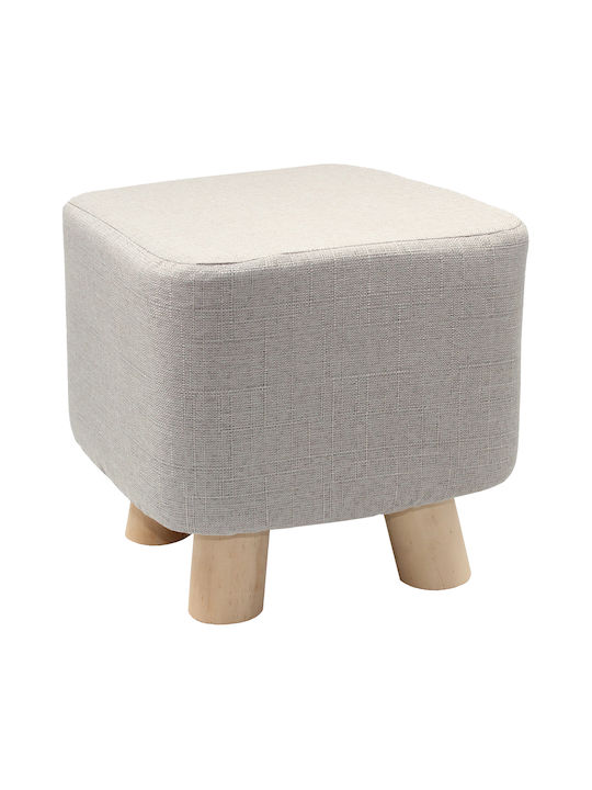 Stool For Living Room Upholstered with Fabric Gray 29x29x27cm