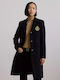 Women's Wool Coat with Buttons navy