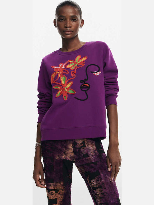 Desigual Lady Дълга Дамски Суитшърт Лилав