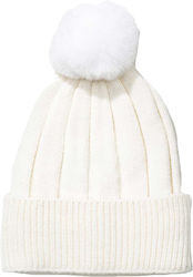 Tiffosi Pom Pom Beanie Frauen Beanie Gestrickt in Weiß Farbe