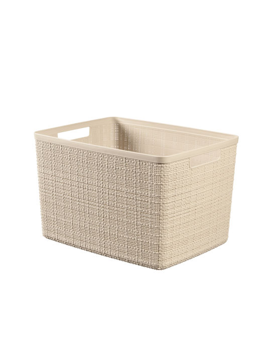 Jutekorb L 20l 36x28x23cm Cremefarbe